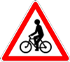 panneau de danger - débouché de cyclistes venant de droite ou de gauche