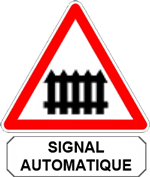 panneau de danger passage à niveau électrique