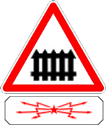 panneau de danger passage à niveau électrique