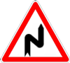 panneau danger succession de virages dont le premier est à droite