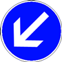 panneau direction obligatoire contournement par la gauche
