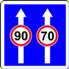 panneau voie limitation de vitesse