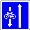 panneau indication voie réservée aux cycles