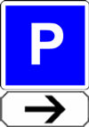 panneau information parking à droite