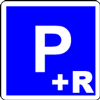 panneau parking avec relais vers un autre type de transport