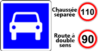 panneau route à accès réglementé