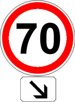 panneau interdiction limitation de vitesse affectation des voies