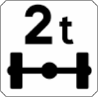 panonceau véhicules pesant sur 1 essieu plus que le nombre indiqué