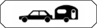 panonceau Véhicules tractant une caravane ou une remorque de plus de 250 kg et dont le PTRA n’excèdent pas 3.5 t